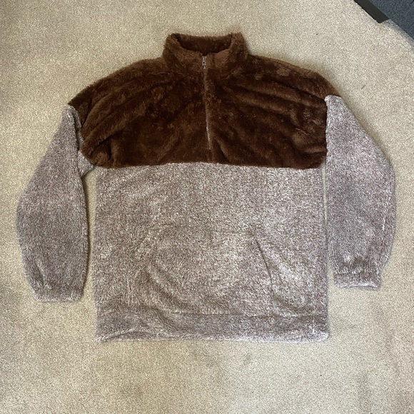 Zenana Outfitters Tops - Zenana Quarter Zip Sherpa Pullover